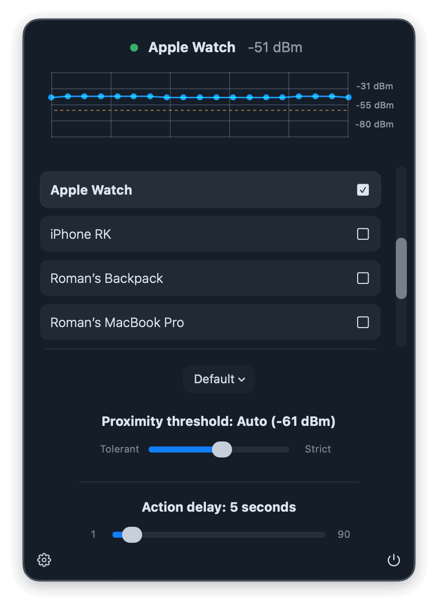 ProximityShortcuts Main Interface